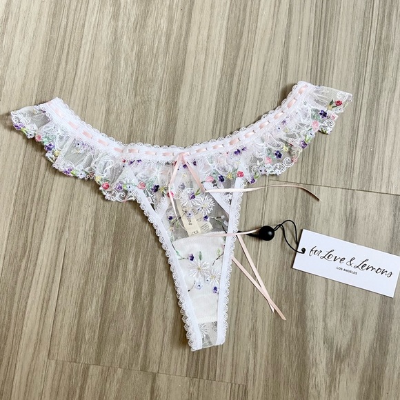 For Love & Lemons Angelica Ruffle Thong Panty - Picture 1 of 8